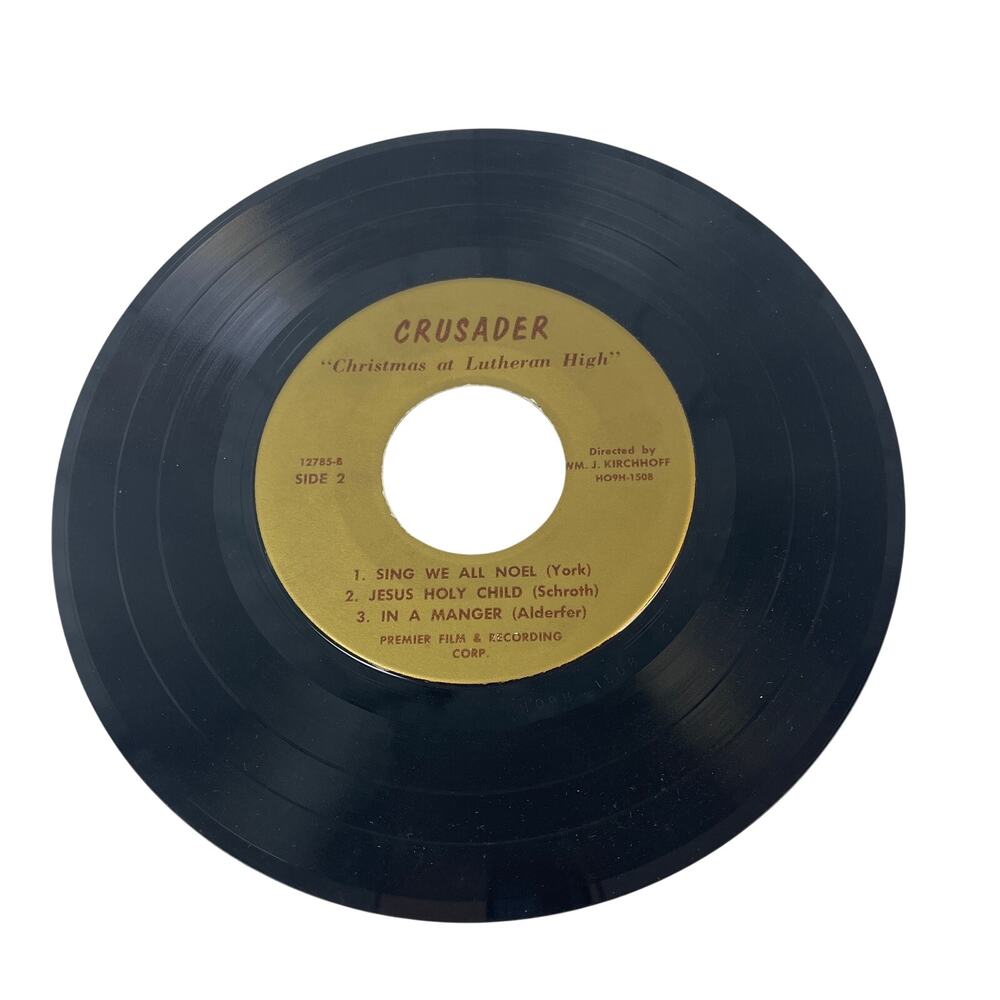 Vintage 1959 Christmas at Lutheran High St Louis MO Crusader 45 Vinyl Record